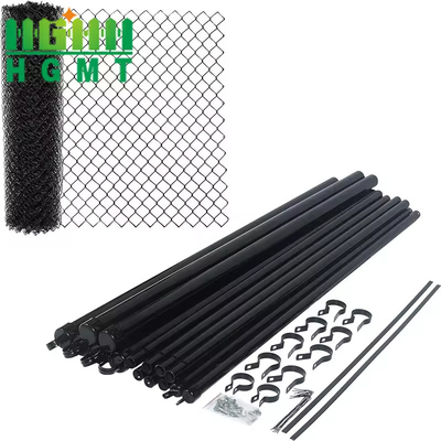 8 피트 높이 50x50 검은색 비닐 색상 코팅 은유화 프라이버시 체인 링크 울타리 시스템 2.5mm